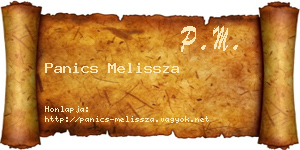 Panics Melissza névjegykártya